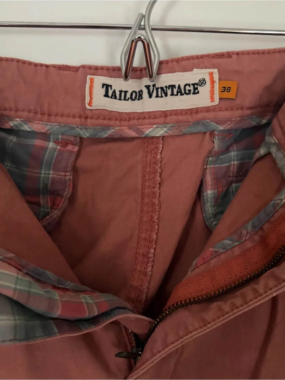 Tailor Vintage Men's Flat-Front Shorts in Dusty Rose salmon pink